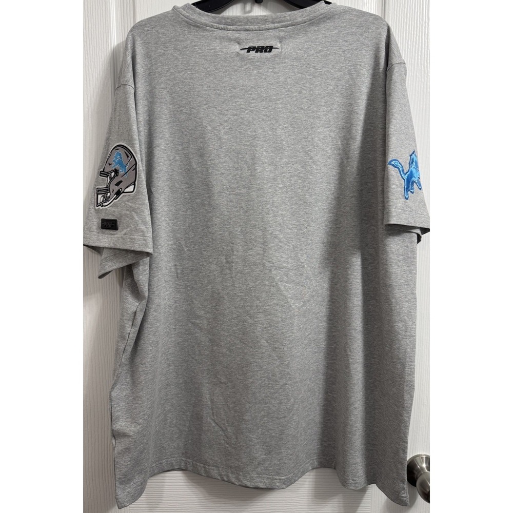 Pro Standard NFL Detroit Lions Men's Script Tail Logo Tee‎ Gray Sz 2XL - Picture 2 of 7